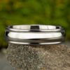Comfort Fit with Polished Round Edge Men's Wedding Band in White Gold (6mm) - Image 5