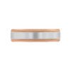 Two Tone Rose and White Gold Men's Wedding Ring with Miligrain Edge (6mm) - Image 2
