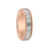 Two Tone Rose and White Gold Men's Wedding Ring with Miligrain Edge (6mm) - Image 3