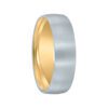Outside Satin White Gold Inside Yellow Gold Wedding Band (6mm) - Image 3