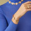 Petali Flower Bracelet with Diamonds in Yellow Gold - Image 5