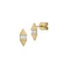 Sadie Pearl 0.12 carat Hexagon Baguette Diamond Stud Earrings in Yellow Gold - Image 2
