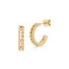 Carley Brooke Double Braided Stud Hoop Earrings in Yellow Gold - Image 2