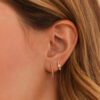 Teddi Paige Coil Diamond Bar Studs in Yellow Gold - Image 3