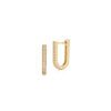 Teddi Paige Fluted Reversible U Hoop Diamond Earrings in Yellow Gold - Image 2