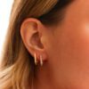Teddi Paige Fluted Reversible U Hoop Diamond Earrings in Yellow Gold - Image 4