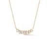 Sadie Pearl Baguette and Princess cut Bar Necklace in Yellow Gold - Image 2