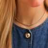 Poppy Rae Graduating Pebble Disc Diamond Station Necklace in Yellow Gold - Image 3