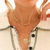 Poppy Rae Graduating Pebble Disc Diamond Station Necklace in Yellow Gold - Image 4