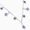 Cascade Fireworks 3.20 carat Blue Sapphire and Diamond Necklace in White Gold - Image 4
