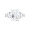 4.03 carat Emerald Cut with 0.69 carat Baguette cut Side Stones Engagement Ring in Platinum - Image 2