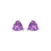 1.35 carat Trillion cut Amethyst Stud Earrings in White Gold - Image 2