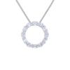 2.63 carat Emerald cut and Oval Cut Diamond Circle Pendant Necklace in Platinum - Image 2