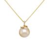 15mm Golden South Sea Pearl and 0.20 carat Diamond Swirl Pendant in Yellow Gold - Image 2