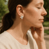 7.02 carat Pear Shape Diamond Cluster Stud Earrings in White Gold - Image 4