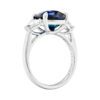 5.63 carat Cushion Cut Sapphire with Trillion side stones in Platinum Ring - Image 4