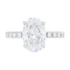 3.08 carat Oval cut Pave set Diamond Engagement and 0.37 carat Diamond Half Eternity Wedding Ring Set - Image 2
