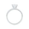 3.08 carat Oval cut Pave set Diamond Engagement and 0.37 carat Diamond Half Eternity Wedding Ring Set - Image 6