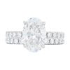 3.08 carat Oval cut Pave set Diamond Engagement and 0.37 carat Diamond Half Eternity Wedding Ring Set - Image 4