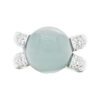 Cabochon Aquamarine with 0.50 carat Full cut PavÃ© set Ring in White Gold - Image 2