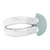 Cabochon Aquamarine with 0.50 carat Full cut PavÃ© set Ring in White Gold - Image 4