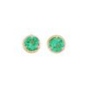 0.91 carat Emerald Bezel set Martini Stud Earrings in Yellow Gold - Image 2