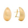 Brushed Button Clip Earrings in Yellow Gold - Image 3