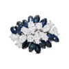 Vintage 3.00 carat Blue Sapphire and 2.22 carat Diamond Cluster Ring in Platinum - Image 2