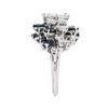 Vintage 3.00 carat Blue Sapphire and 2.22 carat Diamond Cluster Ring in Platinum - Image 6