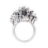Vintage 3.00 carat Blue Sapphire and 2.22 carat Diamond Cluster Ring in Platinum - Image 5