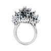 Vintage 3.00 carat Blue Sapphire and 2.22 carat Diamond Cluster Ring in Platinum - Image 4