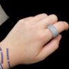 2.88 carat Round Brilliant cut 6 Row Diamond Pave set Half Eternity Ring in White Gold - Image 6