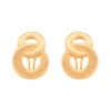Interlocking Circle Huggie Earrings Brushed in Yellow Gold - Image 2
