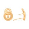 Interlocking Circle Huggie Earrings Brushed in Yellow Gold - Image 3