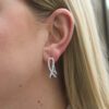 0.12 carat Round Brilliant Cut Diamond Crossover Drop Earrings in White Gold - Image 3
