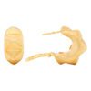 Geometric Semi Hoop Earrings Brushed in Yellow Gold - Image 2