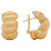 Brushed Croissant Semi Hoop Earrings in Yellow Gold - Image 3