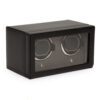 Cub Double Watch Winder with Cover in Black Leather - Image 5