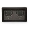 Cub Double Watch Winder with Cover in Black Leather - Image 2