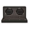 Cub Double Watch Winder with Cover in Black Leather - Image 4