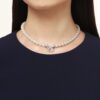 Akoya Pearl and 0.70 carat Diamond Bow Charm Necklace in White Gold - Image 3