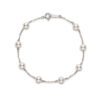 Classic Elegance A 7mm Pearl Station Bracelet in White Gold - Image 2