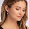Black South Sea Pearl Lever Back Earrings in White Gold - 10mm - Image 3
