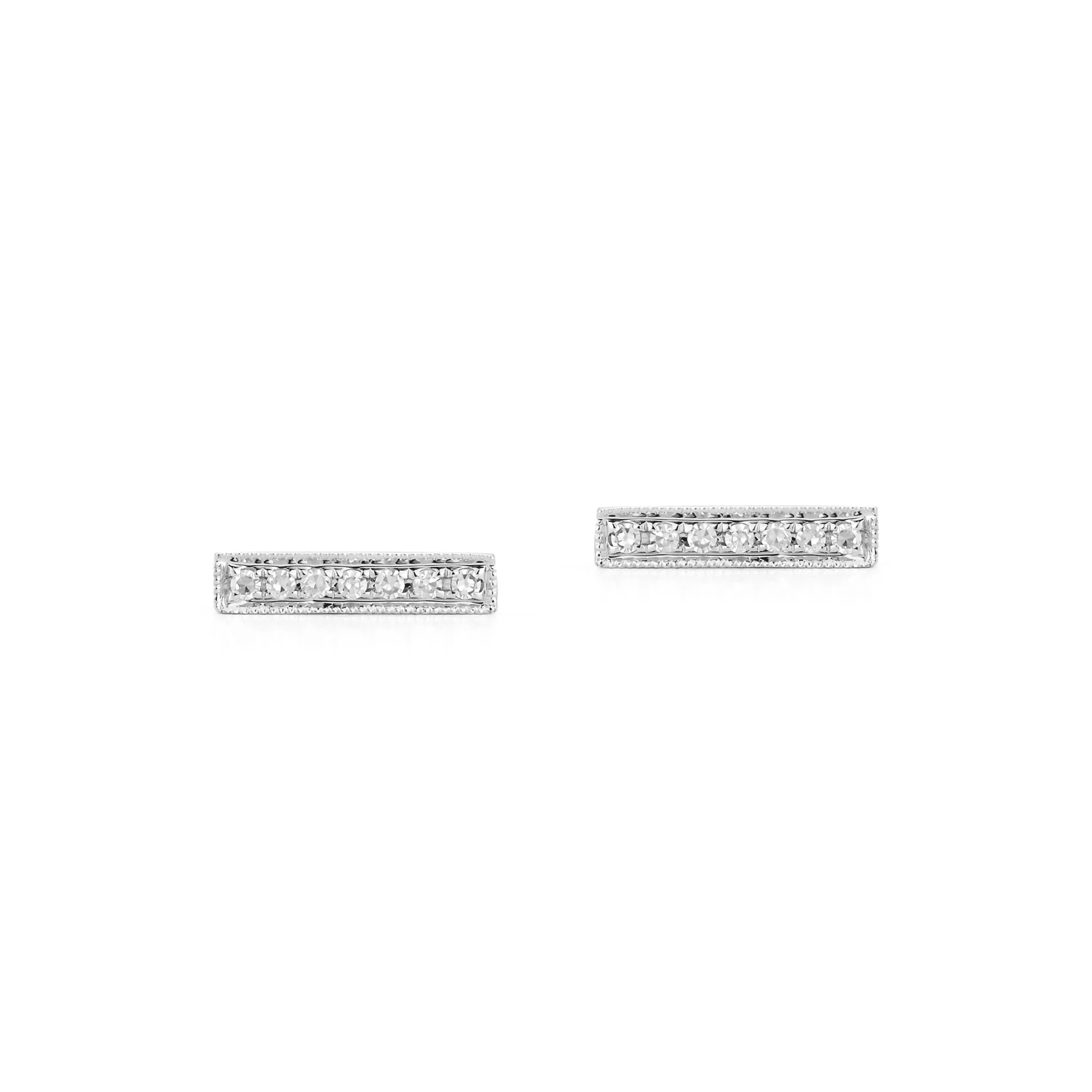 Sylvie Rose 0.07 carat Diamond Bar Studs in White Gold - Image 2