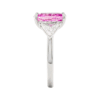 4.66 carat Pink Sapphire Cushion-Shape set with Trillion Side Stones in Platinum - No Heat - Image 5