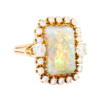 Vintage Opal and 1.90 carat Diamond Cluster Cocktail Ring in Yellow Gold - Image 4