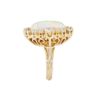 Vintage Opal and 1.90 carat Diamond Cluster Cocktail Ring in Yellow Gold - Image 5