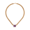 Heart Shaped Amethyst with Diamond Halo in Yellow Gold - Image 4