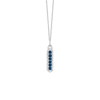 0.54 carat Blue Sapphire and Diamond Bar Pendant Necklace in White Gold - Image 2