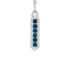 0.54 carat Blue Sapphire and Diamond Bar Pendant Necklace in White Gold - Image 3